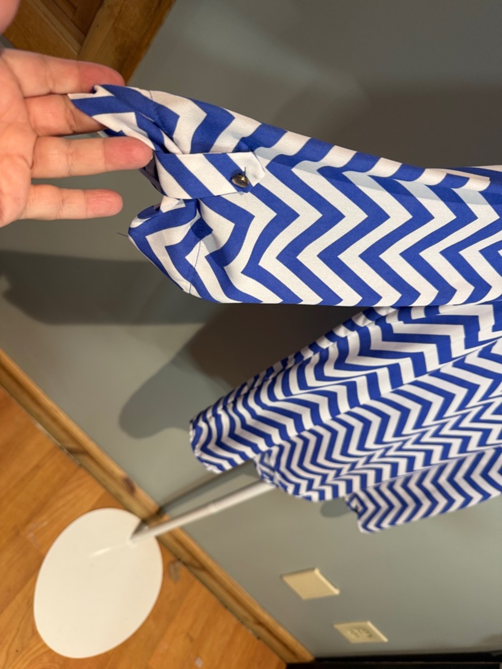Kirra Blue and White Chevron Blouse - Picture 2 of 5